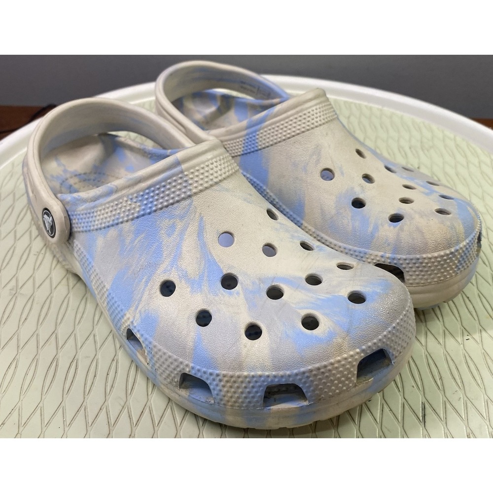 Crocs Adult Classic Marbled Clogs Tan&Blue Tie Dye US Womens 8 Mens 6